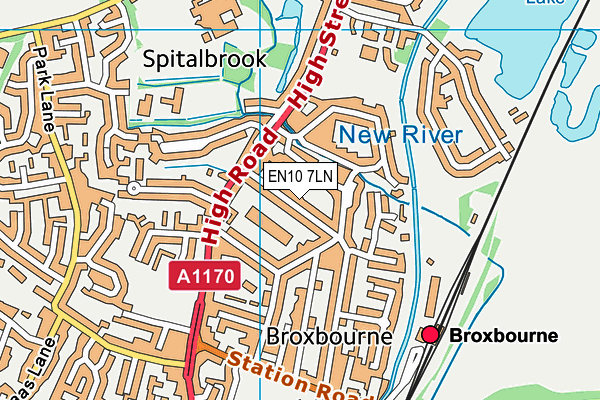 EN10 7LN map - OS VectorMap District (Ordnance Survey)