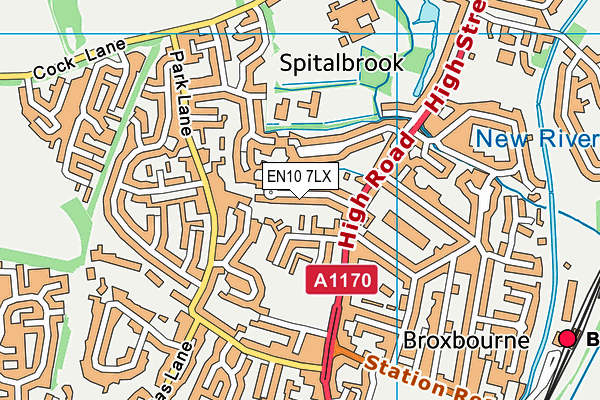 EN10 7LX map - OS VectorMap District (Ordnance Survey)