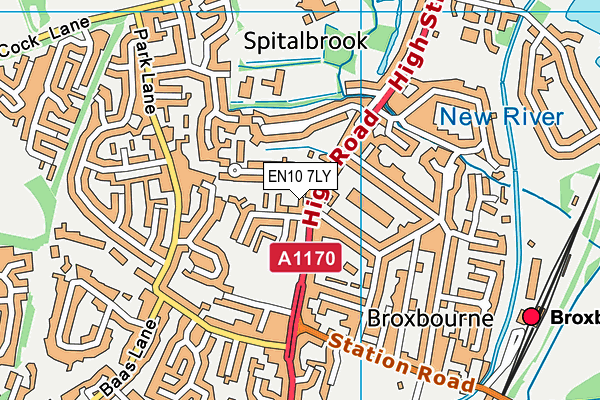 EN10 7LY map - OS VectorMap District (Ordnance Survey)