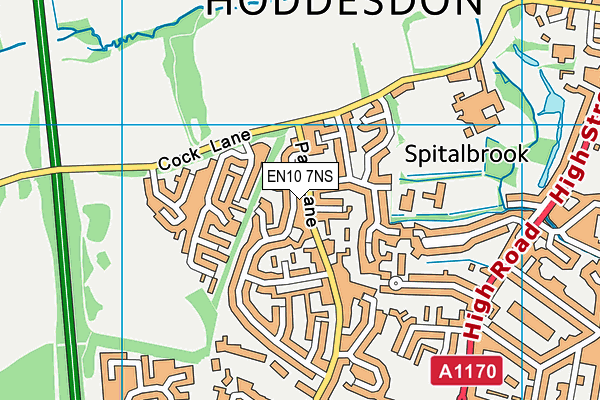 EN10 7NS map - OS VectorMap District (Ordnance Survey)