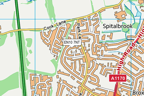 EN10 7NT map - OS VectorMap District (Ordnance Survey)