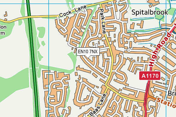 EN10 7NX map - OS VectorMap District (Ordnance Survey)
