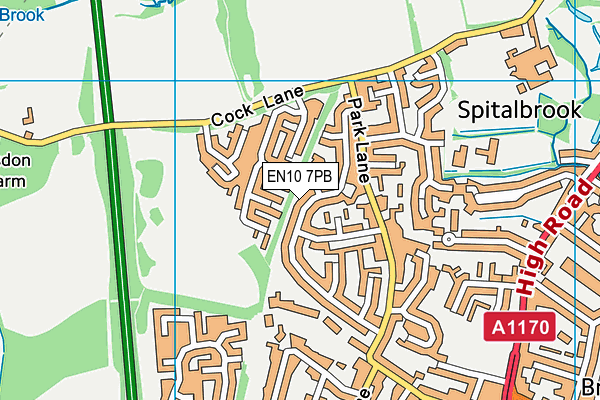 EN10 7PB map - OS VectorMap District (Ordnance Survey)