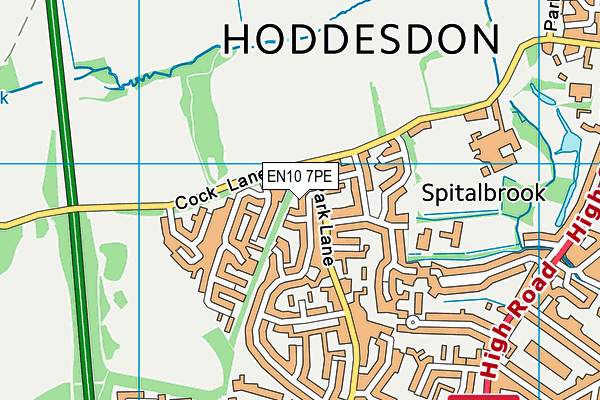 EN10 7PE map - OS VectorMap District (Ordnance Survey)