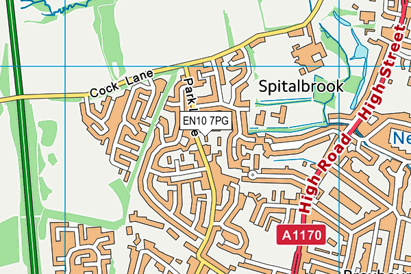 EN10 7PG map - OS VectorMap District (Ordnance Survey)