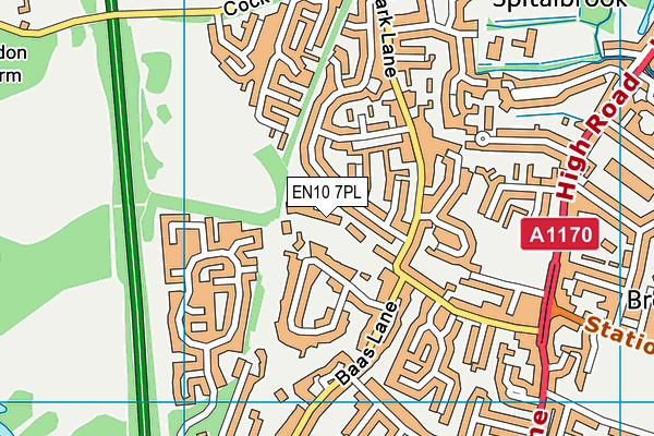 EN10 7PL map - OS VectorMap District (Ordnance Survey)