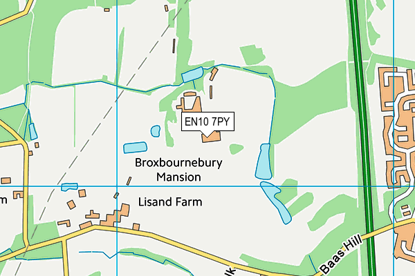 Hertfordshire Golf & Country Club map (EN10 7PY) - OS VectorMap District (Ordnance Survey)
