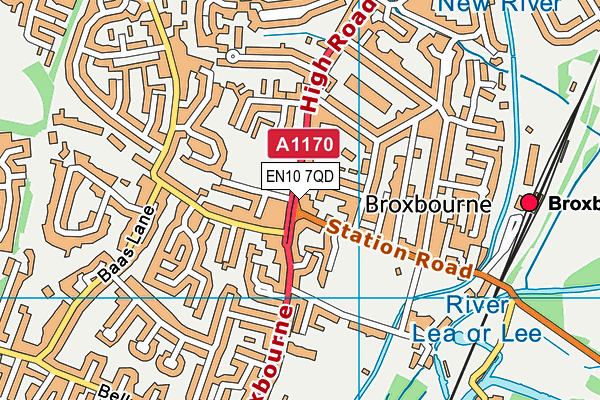 EN10 7QD map - OS VectorMap District (Ordnance Survey)