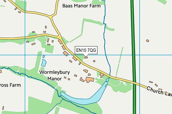 EN10 7QG map - OS VectorMap District (Ordnance Survey)