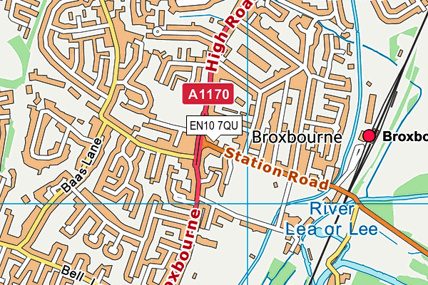 EN10 7QU map - OS VectorMap District (Ordnance Survey)