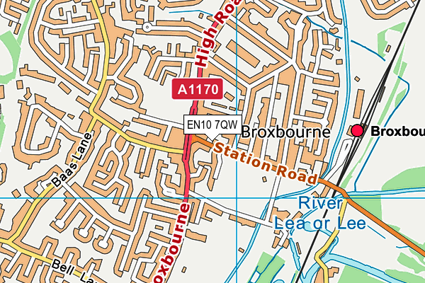 EN10 7QW map - OS VectorMap District (Ordnance Survey)