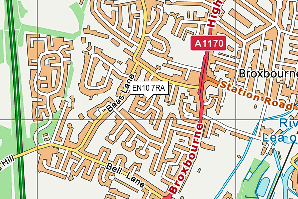 EN10 7RA map - OS VectorMap District (Ordnance Survey)