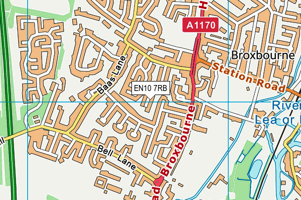 EN10 7RB map - OS VectorMap District (Ordnance Survey)