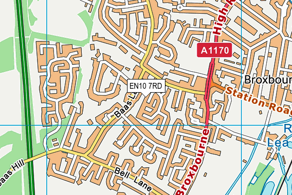 EN10 7RD map - OS VectorMap District (Ordnance Survey)