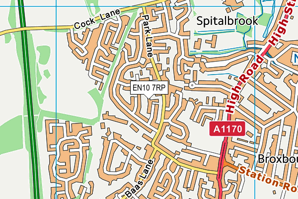 EN10 7RP map - OS VectorMap District (Ordnance Survey)