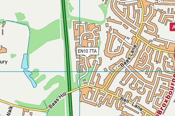 EN10 7TA map - OS VectorMap District (Ordnance Survey)