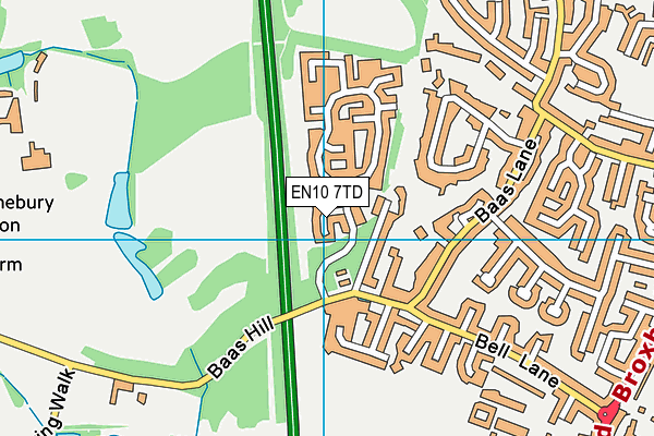 EN10 7TD map - OS VectorMap District (Ordnance Survey)