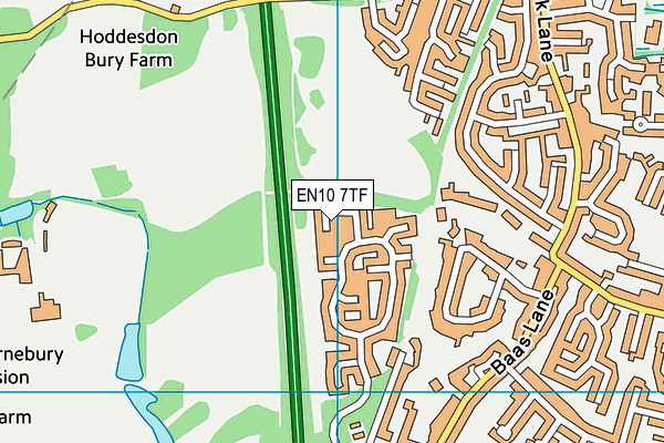 EN10 7TF map - OS VectorMap District (Ordnance Survey)