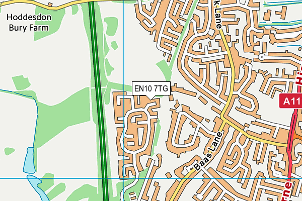 EN10 7TG map - OS VectorMap District (Ordnance Survey)