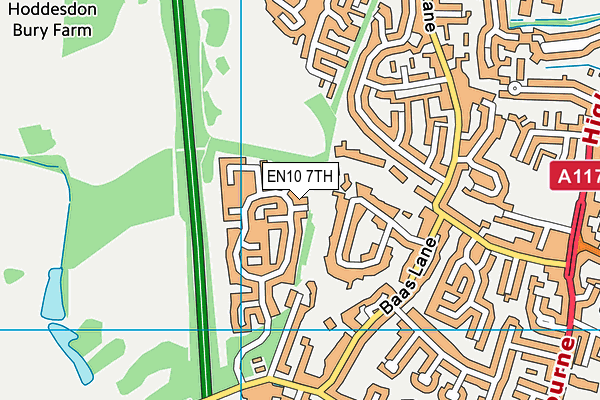 EN10 7TH map - OS VectorMap District (Ordnance Survey)