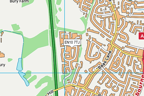 EN10 7TJ map - OS VectorMap District (Ordnance Survey)