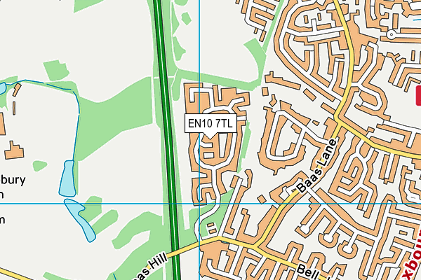 EN10 7TL map - OS VectorMap District (Ordnance Survey)