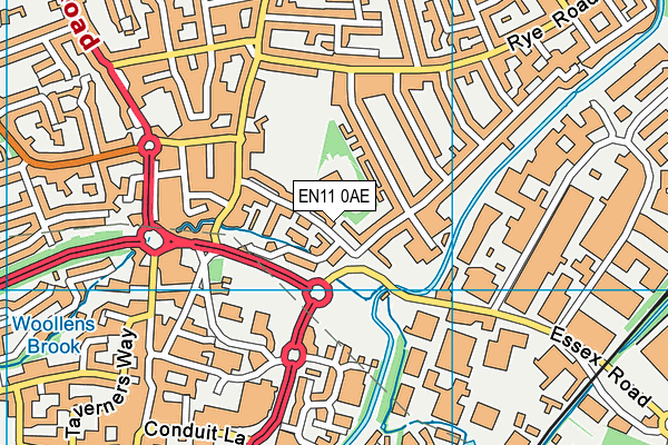 EN11 0AE map - OS VectorMap District (Ordnance Survey)