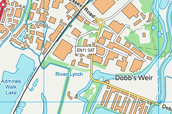 EN11 0AT map - OS VectorMap District (Ordnance Survey)