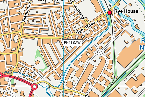 EN11 0AW map - OS VectorMap District (Ordnance Survey)