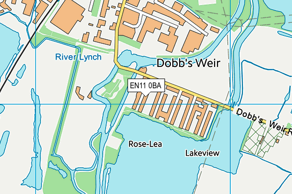EN11 0BA map - OS VectorMap District (Ordnance Survey)