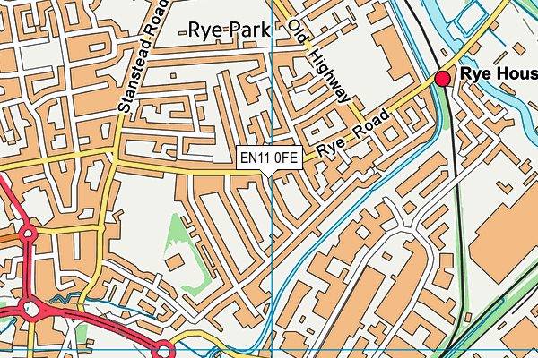 EN11 0FE map - OS VectorMap District (Ordnance Survey)