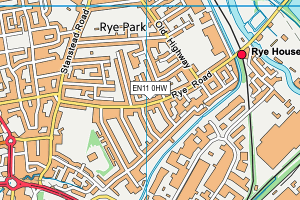 EN11 0HW map - OS VectorMap District (Ordnance Survey)