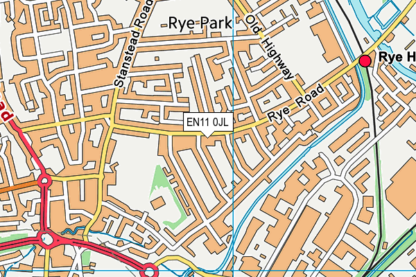 EN11 0JL map - OS VectorMap District (Ordnance Survey)