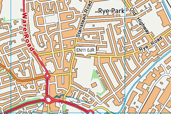 EN11 0JR map - OS VectorMap District (Ordnance Survey)