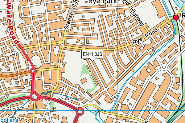 EN11 0JS map - OS VectorMap District (Ordnance Survey)