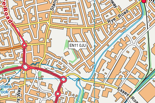 EN11 0JU map - OS VectorMap District (Ordnance Survey)