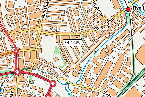 EN11 0JW map - OS VectorMap District (Ordnance Survey)