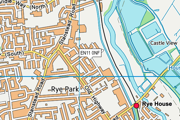 Castle Road Playing Fields map (EN11 0NF) - OS VectorMap District (Ordnance Survey)