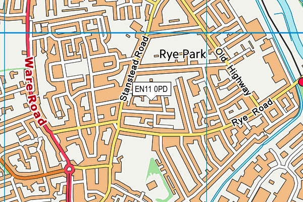 EN11 0PD map - OS VectorMap District (Ordnance Survey)