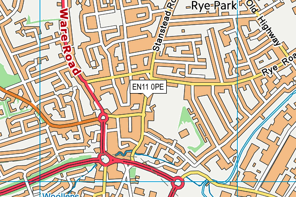 EN11 0PE map - OS VectorMap District (Ordnance Survey)