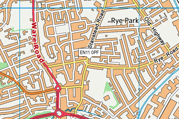 EN11 0PF map - OS VectorMap District (Ordnance Survey)