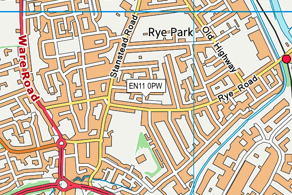 EN11 0PW map - OS VectorMap District (Ordnance Survey)