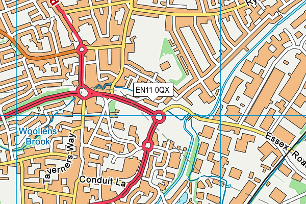 EN11 0QX map - OS VectorMap District (Ordnance Survey)