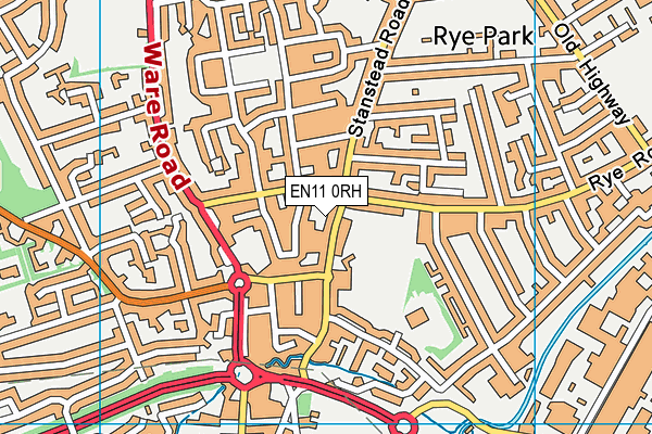 EN11 0RH map - OS VectorMap District (Ordnance Survey)