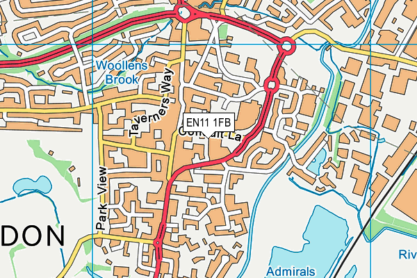 EN11 1FB map - OS VectorMap District (Ordnance Survey)
