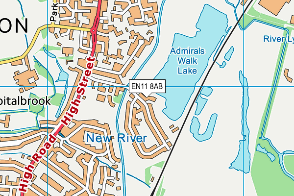 EN11 8AB map - OS VectorMap District (Ordnance Survey)