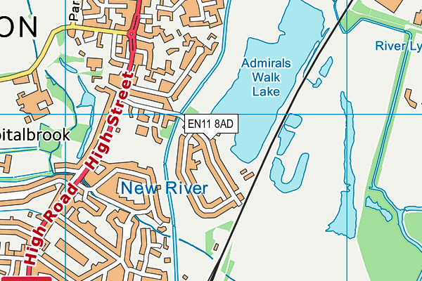 EN11 8AD map - OS VectorMap District (Ordnance Survey)