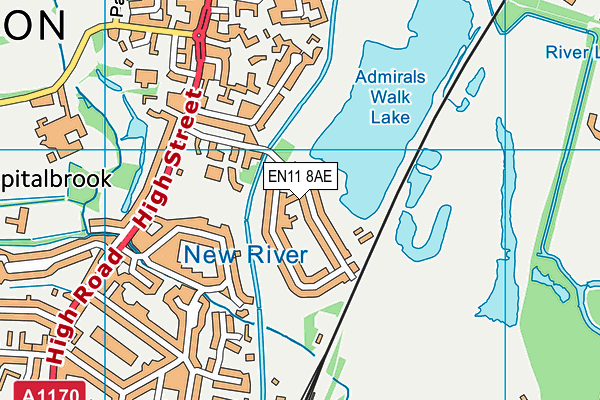 EN11 8AE map - OS VectorMap District (Ordnance Survey)