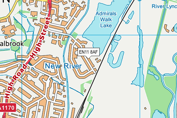 EN11 8AF map - OS VectorMap District (Ordnance Survey)