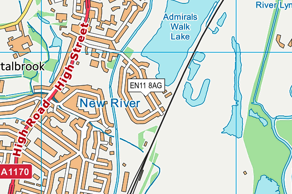 EN11 8AG map - OS VectorMap District (Ordnance Survey)